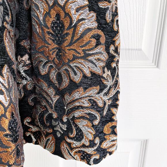 Gianni Bini Floral Metallic Jacquard Brocade Fit & Flare Mini Dress - Picture 4 of 7